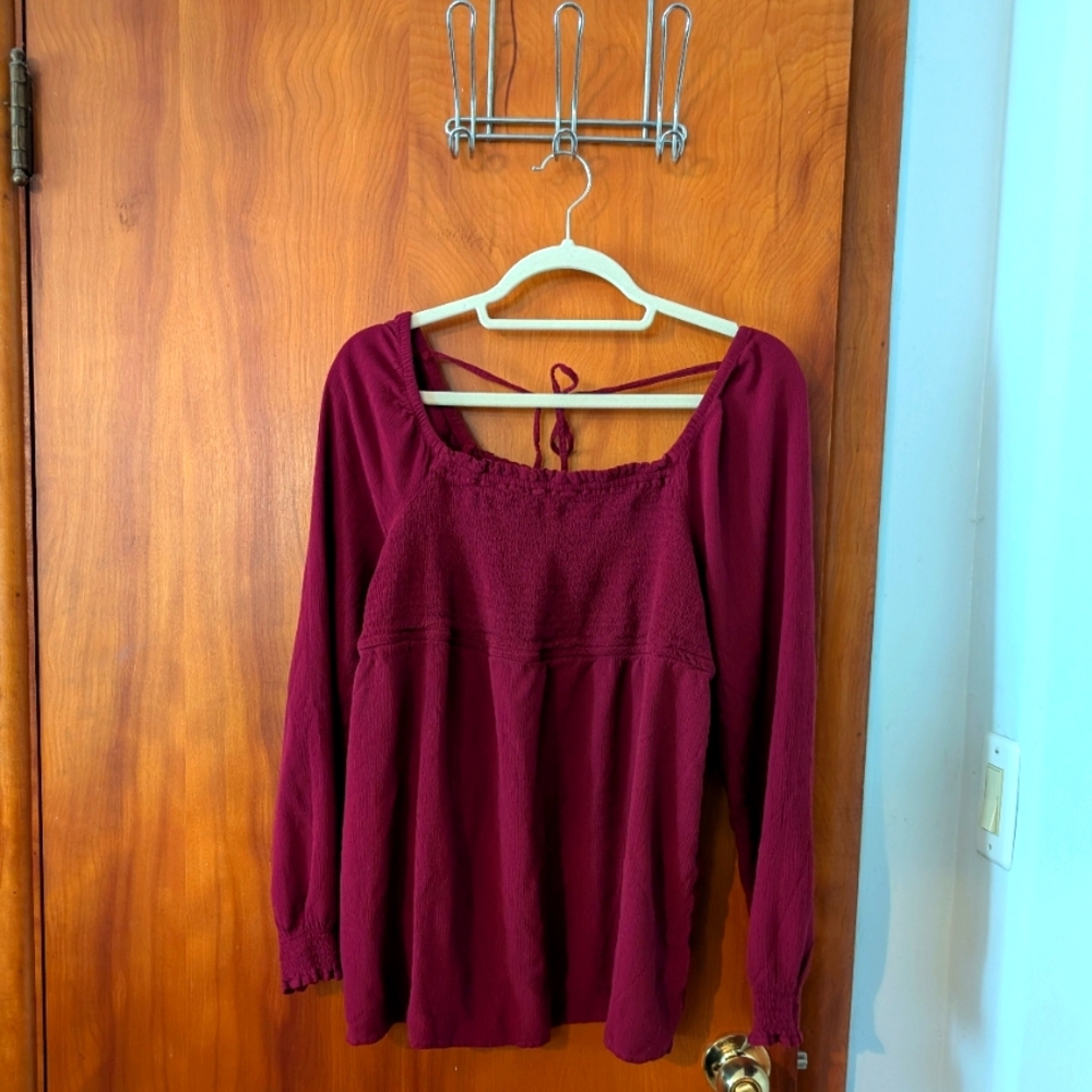 Sonoma Burgundy Maternity Blouse
